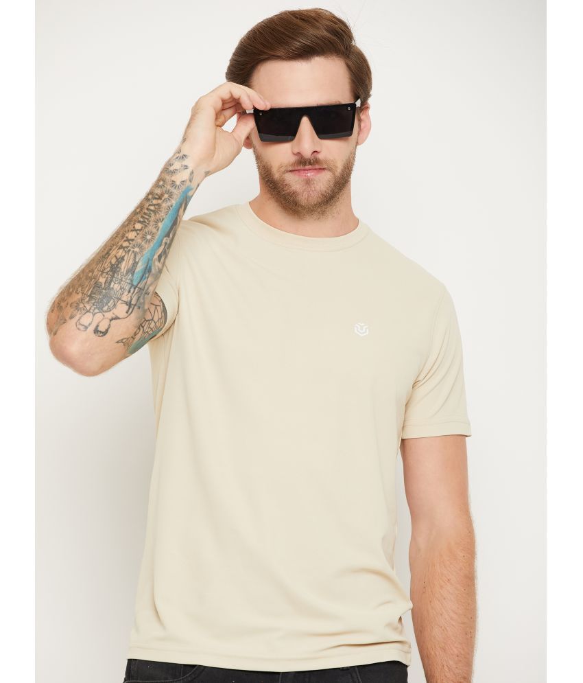     			UNIBERRY Cotton Blend Regular Fit Solid Half Sleeves Men's T-Shirt - Beige ( Pack of 1 )