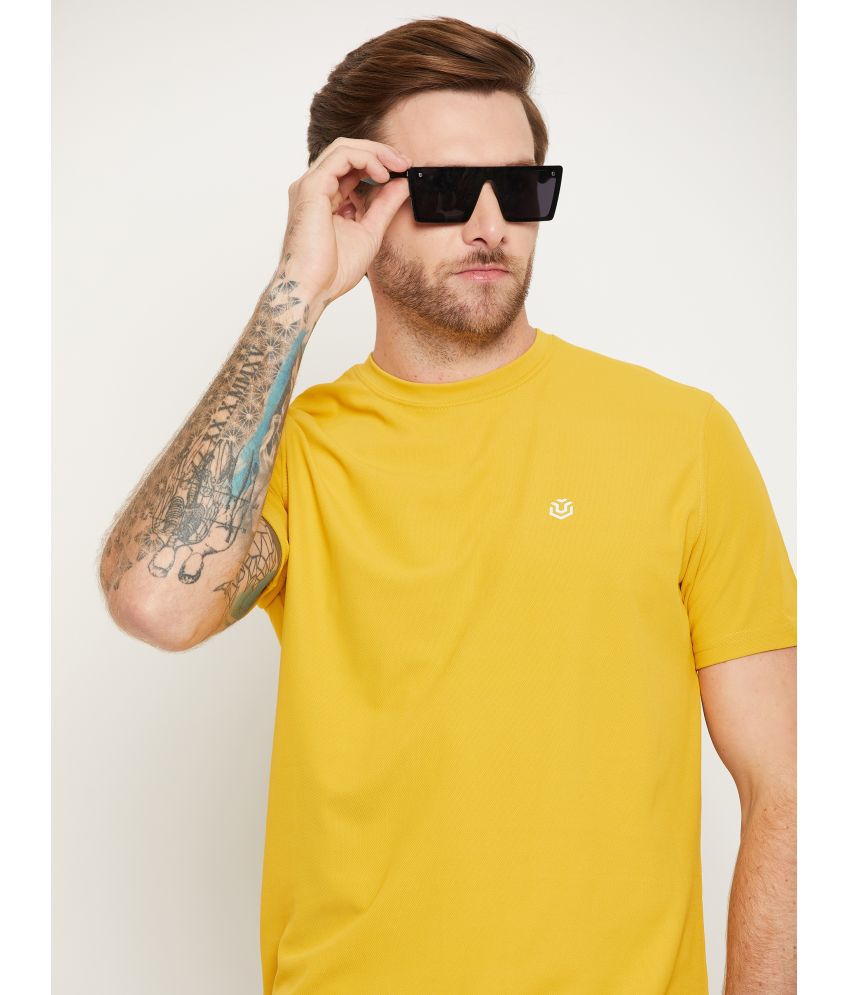     			UNIBERRY Cotton Blend Regular Fit Solid Half Sleeves Men's T-Shirt - Mustard ( Pack of 1 )