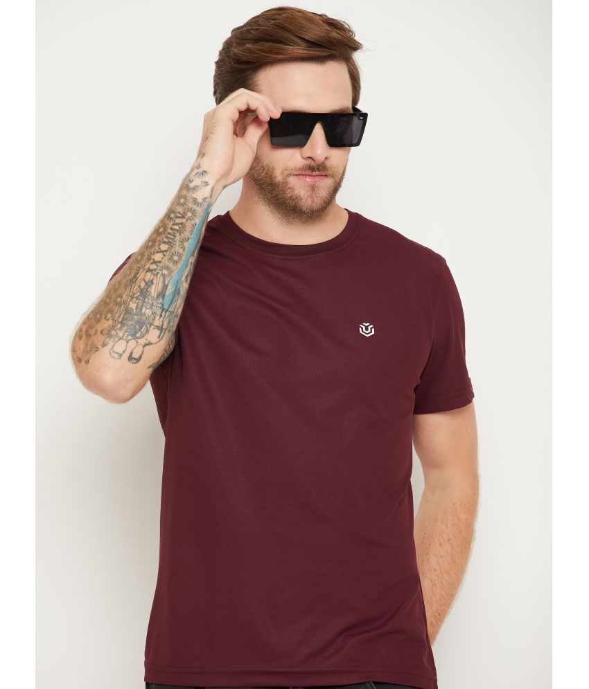     			UNIBERRY Cotton Blend Regular Fit Solid Half Sleeves Men's T-Shirt - Maroon ( Pack of 1 )