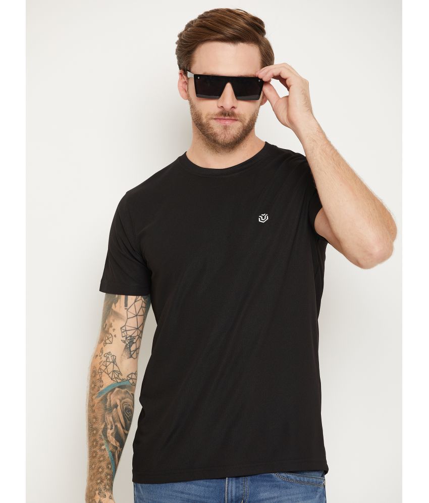     			UNIBERRY Cotton Blend Regular Fit Solid Half Sleeves Men's T-Shirt - Black ( Pack of 1 )