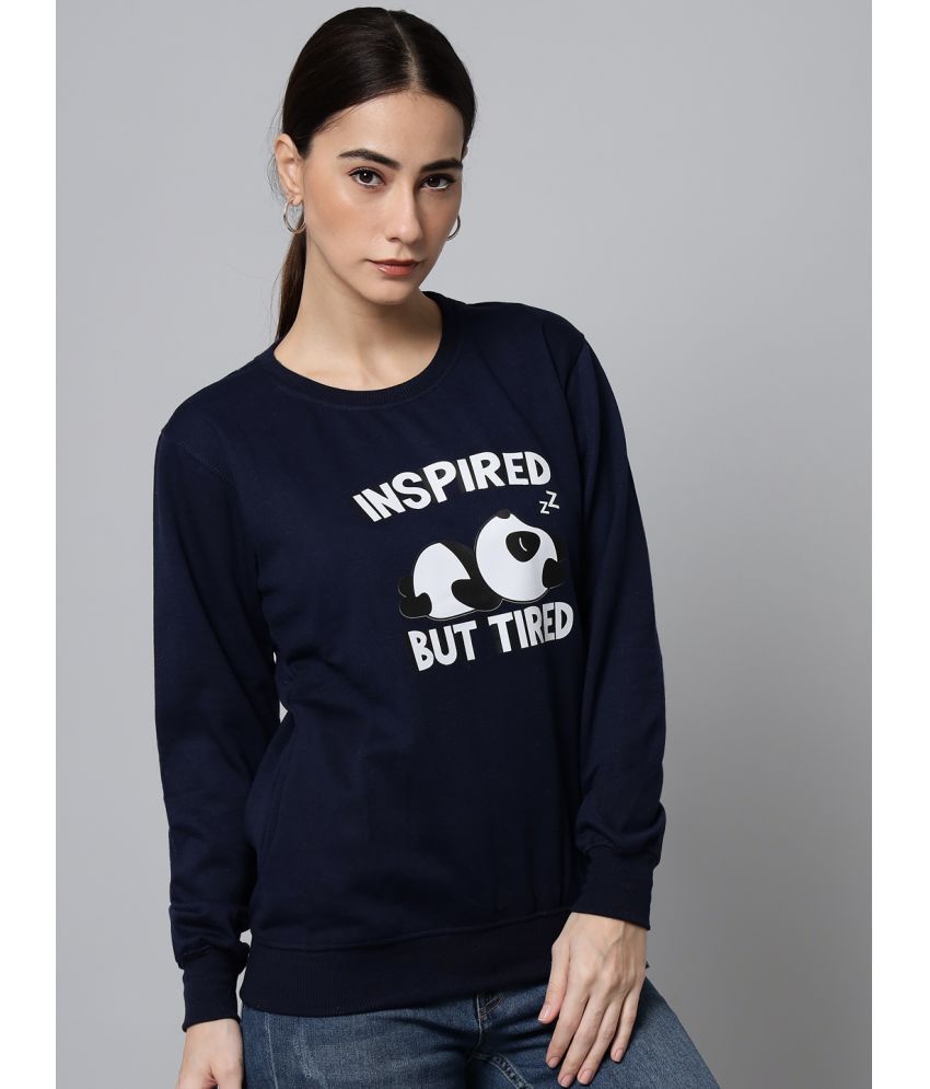     			eWools.in Cotton Blend Women's Non Hooded Sweatshirt ( Blue )