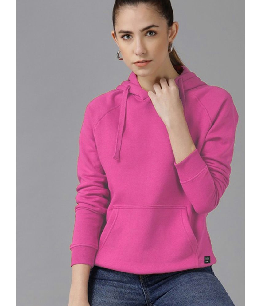     			BISHOP COTTON Fleece Women's Hooded Sweatshirt ( Pink )