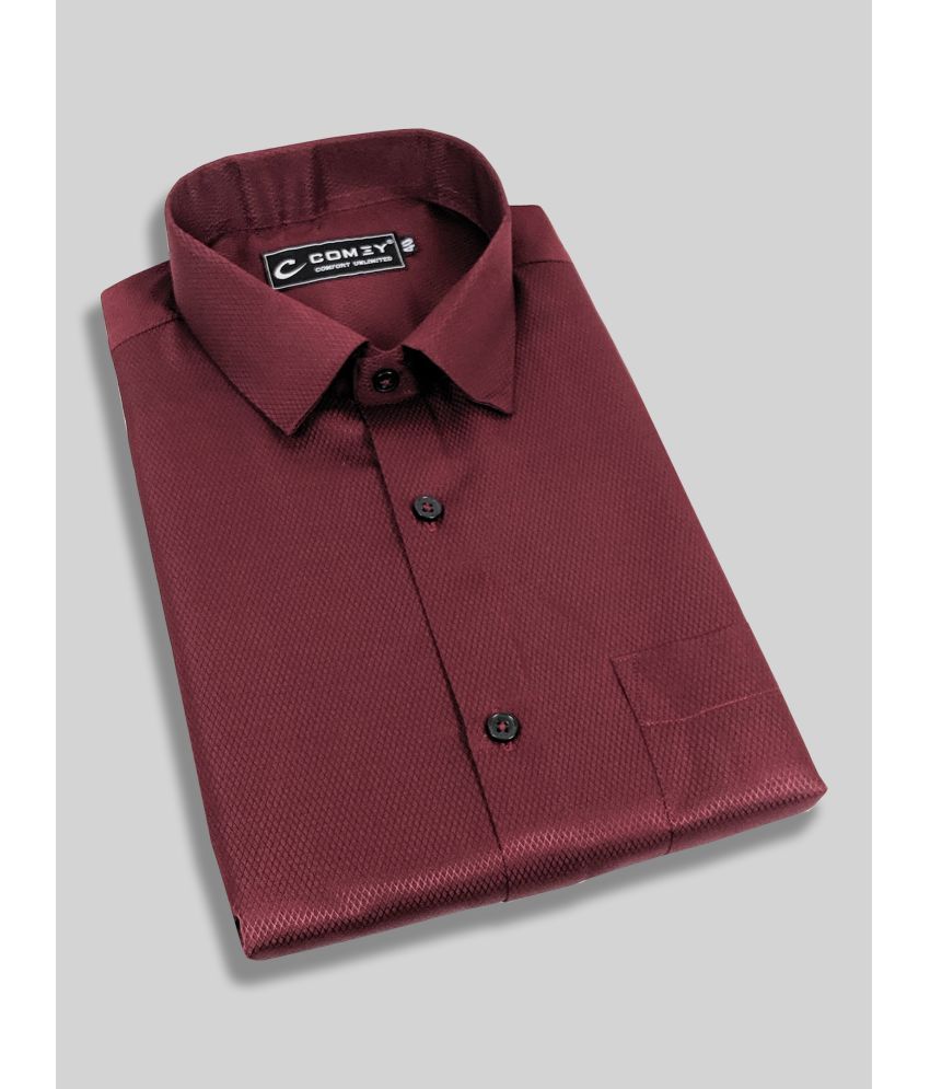     			Comey Cotton Blend Regular Fit Solids Full Sleeves Men's Casual Shirt - Maroon ( Pack of 1 )