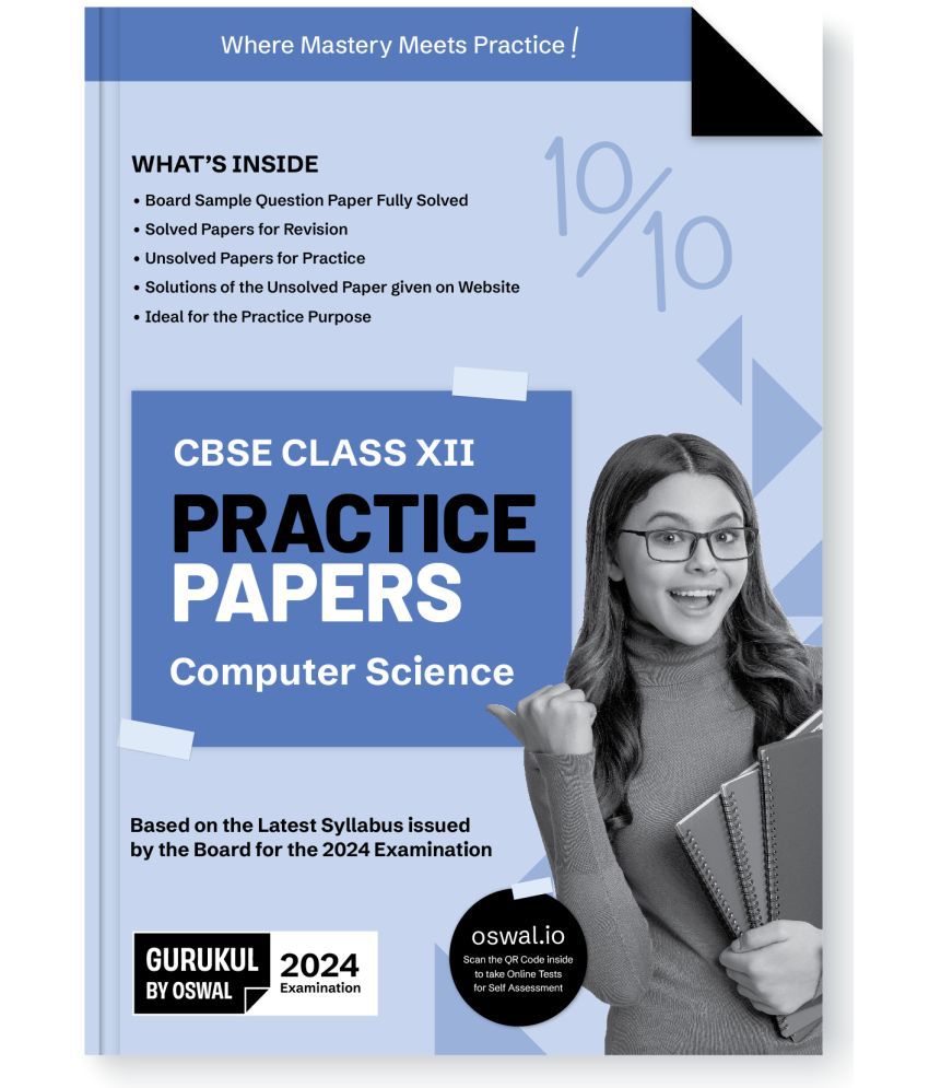     			Gurukul Computer Science Practice Papers for CBSE Class 12 Board Exam 2024 : Fully Solved New SQP Pattern March 2023, Sample Papers, Unsolved Papers,