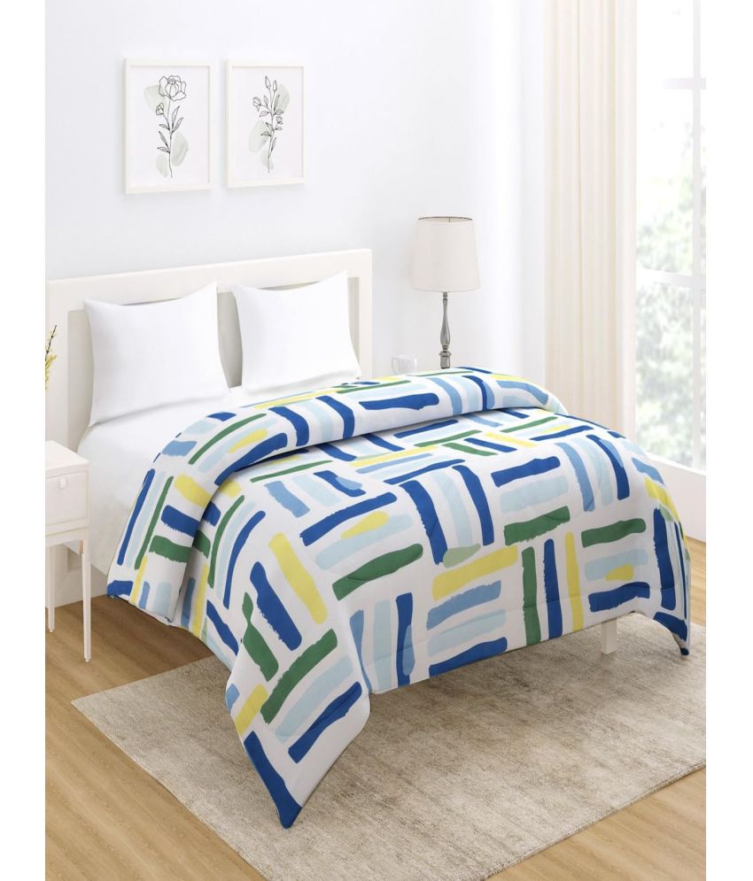     			HOKIPO Polyester Abstract Double Size Comforter ( 245 x 228 cm ) - White ( Pack of 1 )