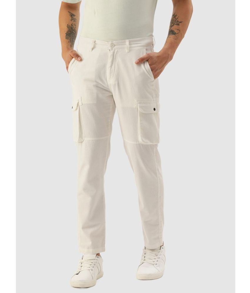     			IVOC Regular Flat Men's Cargos - White ( Pack of 1 )