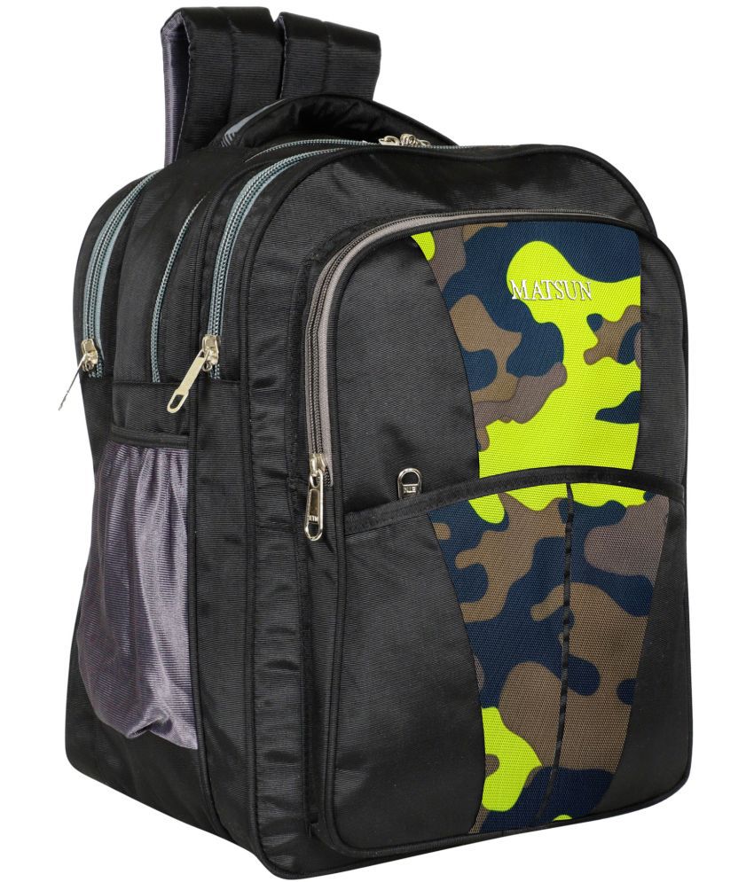     			Matsun - Black Polyester Backpack ( 45 Ltrs )