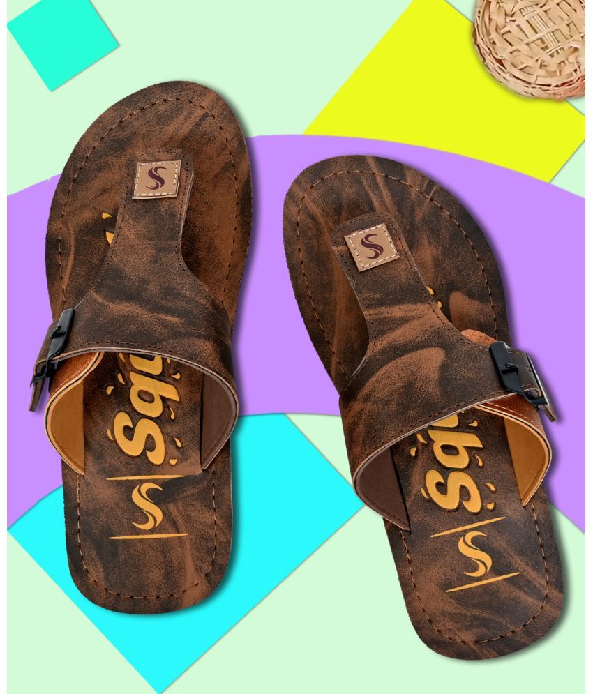     			Squash - Brown Men's Leather Slipper