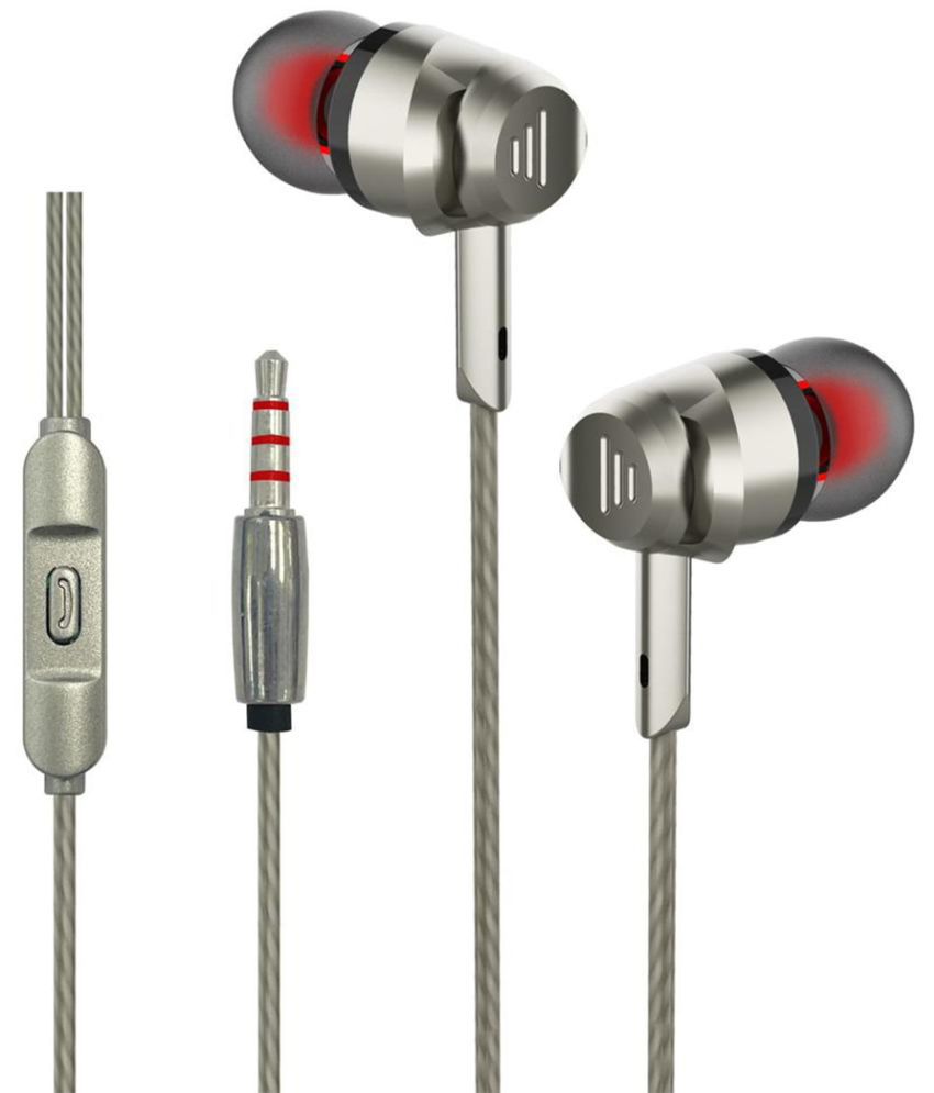     			Tecsox Bassbuds Alpha 3.5 mm Wired Earphone In Ear Passive Noise cancellation Gray