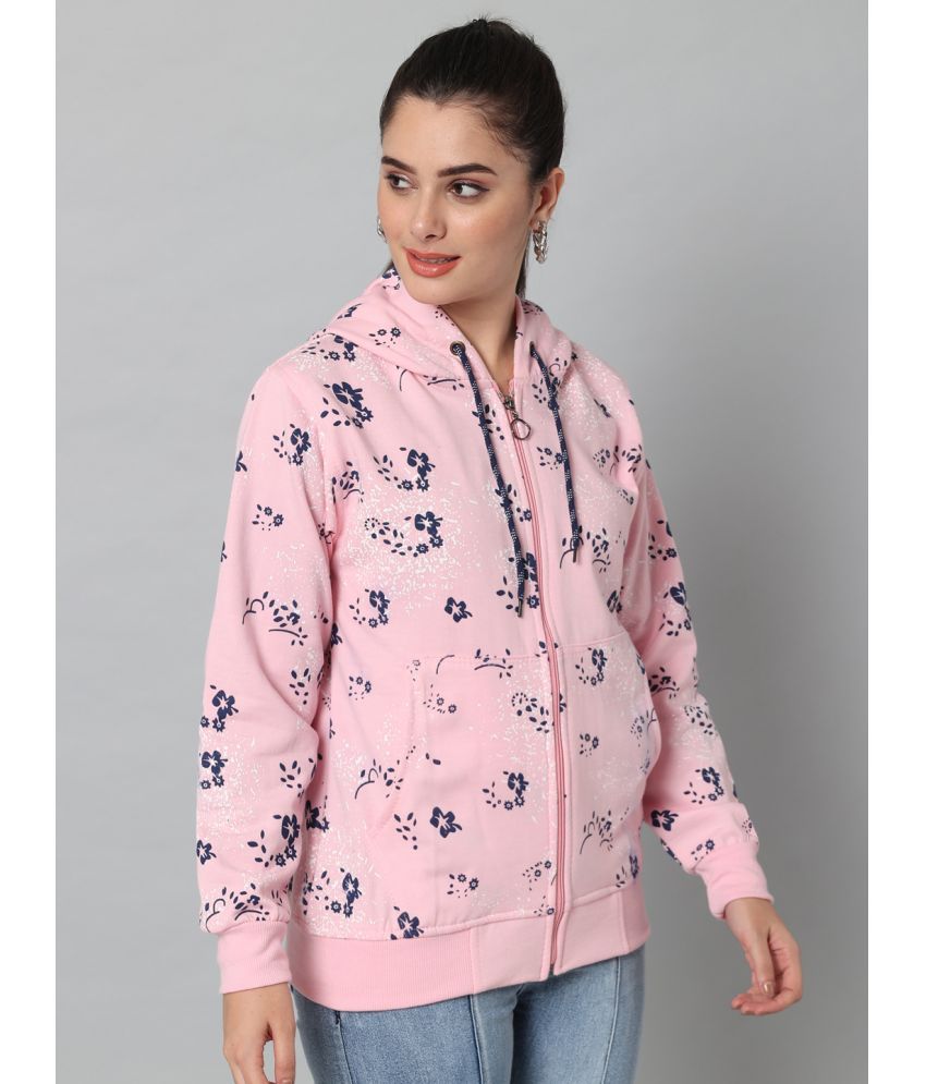     			eWools.in Cotton Blend Women's Hooded Sweatshirt ( Pink )