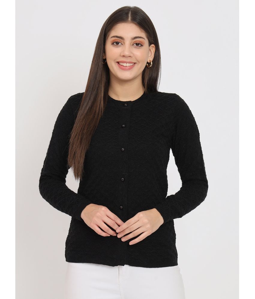     			Clapton Woollen Round Neck Women's Buttoned Cardigans - Black ( )