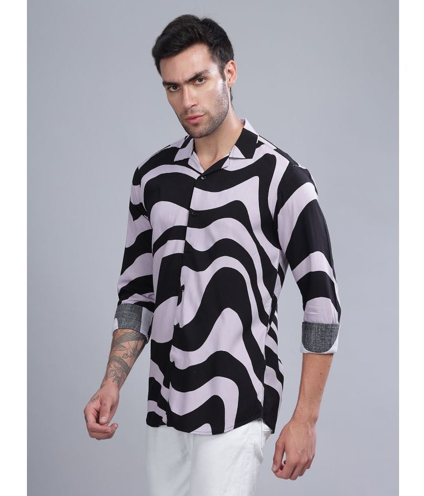     			Paul Street Rayon Slim Fit Printed Full Sleeves Men's Casual Shirt - Mauve ( Pack of 1 )