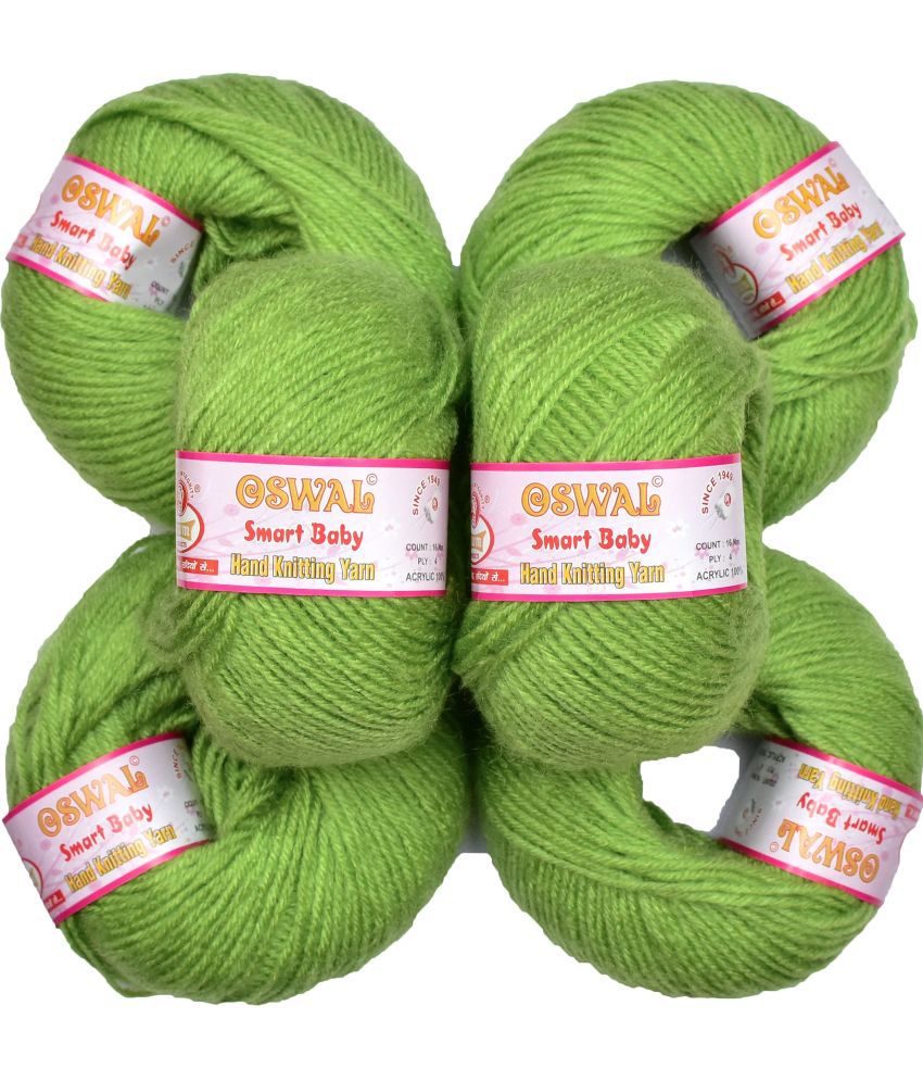     			100% Acrylic Wool Apple GreenWL (6 pc) Smart Baby 4 ply Wool Ball Hand Knitting Wool/Art Craft Soft Fingering Crochet Hook Yarn, Needle Knitting Yarn Thread Dyed