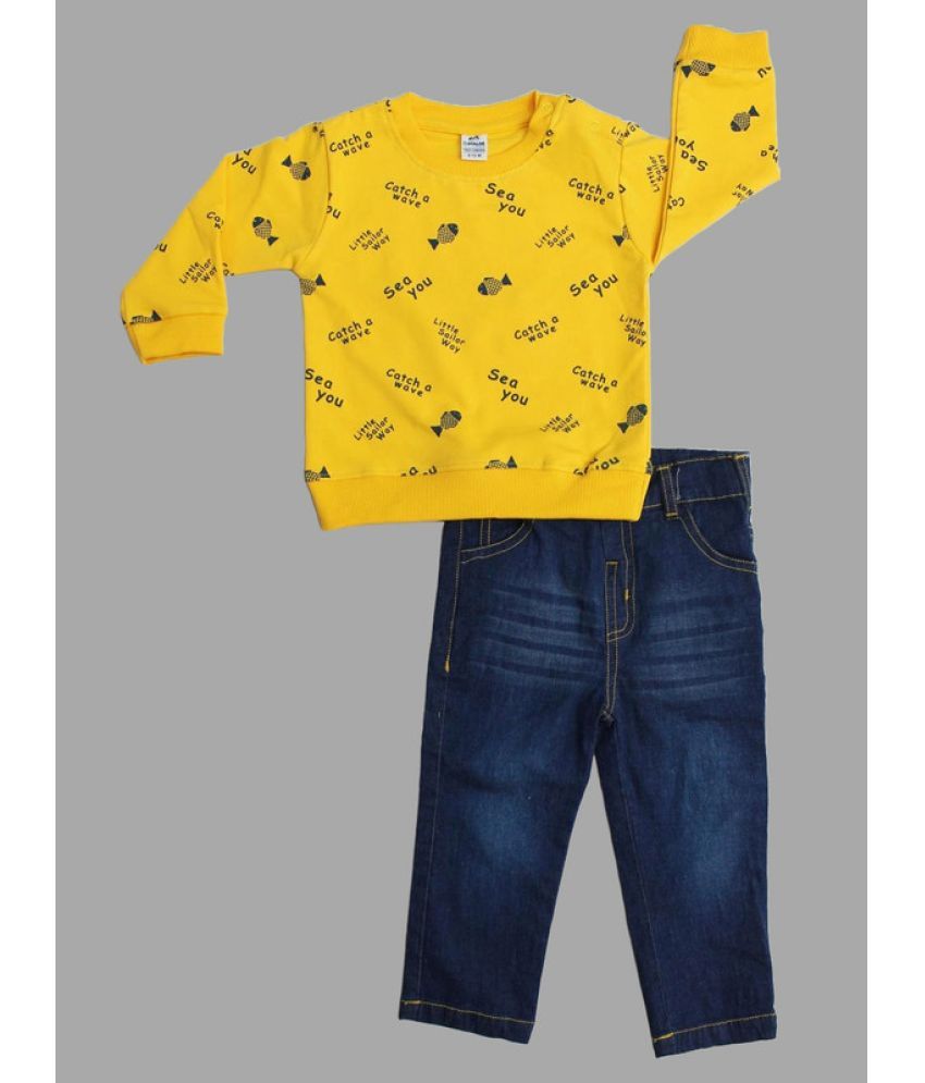     			Dollar Multi Cotton Blend Baby Boy T-Shirt & Trouser ( Pack of 1 )