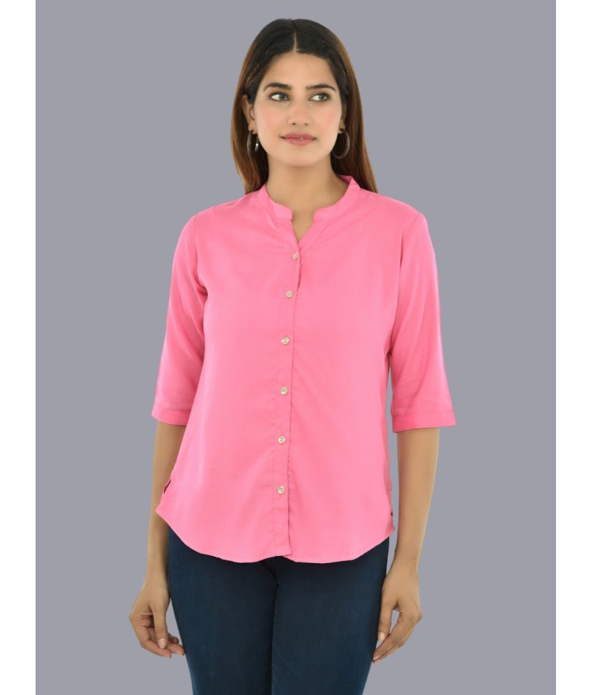     			FABISHO Pink Rayon Women's Shirt Style Top ( Pack of 1 )