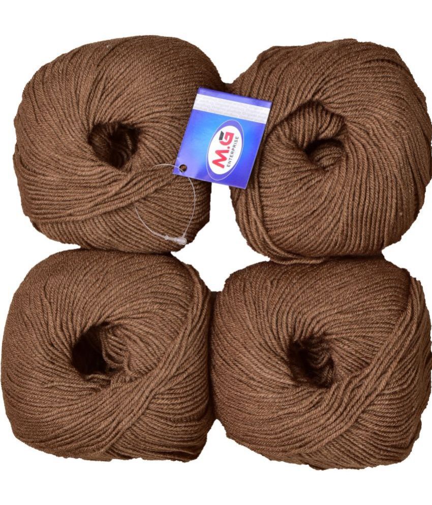     			Giggles Light Coffee (400 gm)  Wool Ball 50 gm each Hand knitting wool / Art Craft soft fingering crochet hook yarn, needle knitting yarn thread dyed