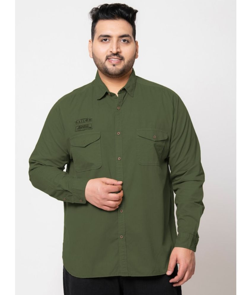     			IVOC 100% Cotton Regular Fit Solids Full Sleeves Men's Casual Shirt - Olive ( Pack of 1 )