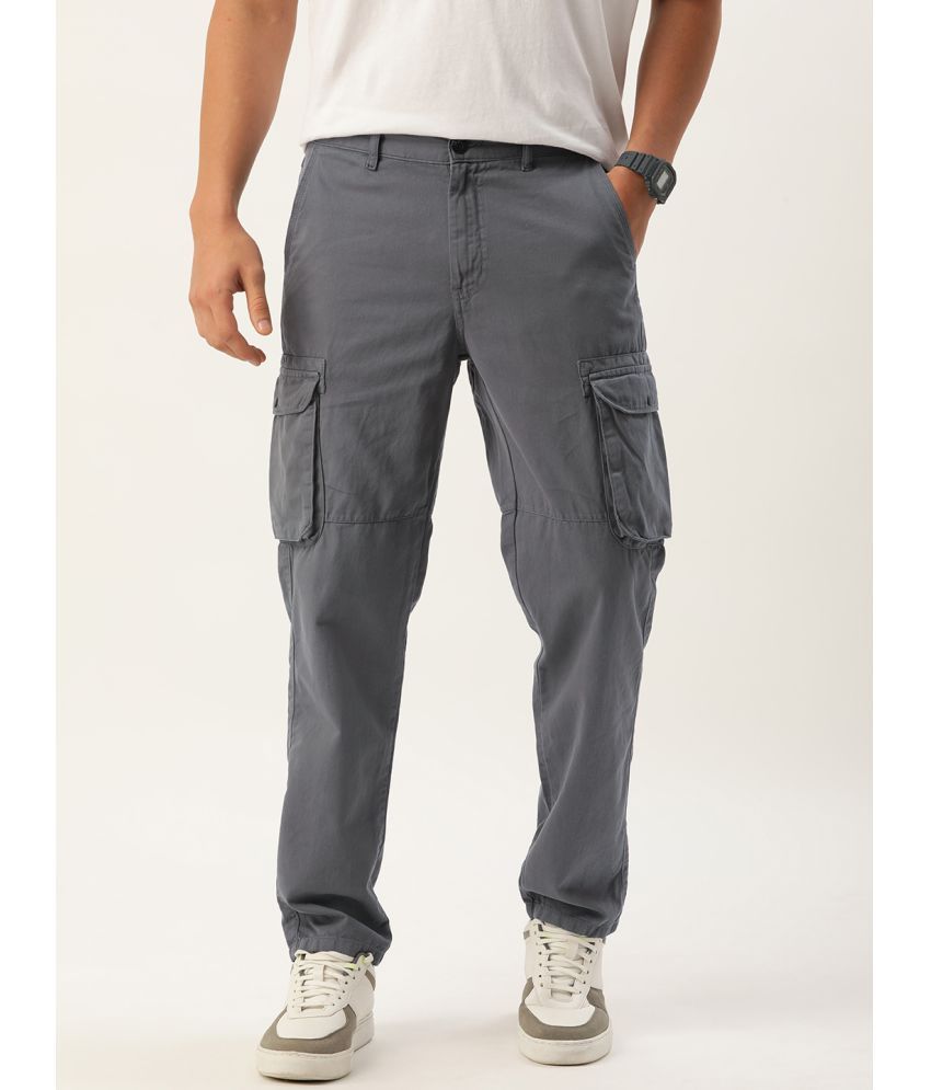     			IVOC Regular Flat Men's Cargos - Grey ( Pack of 1 )