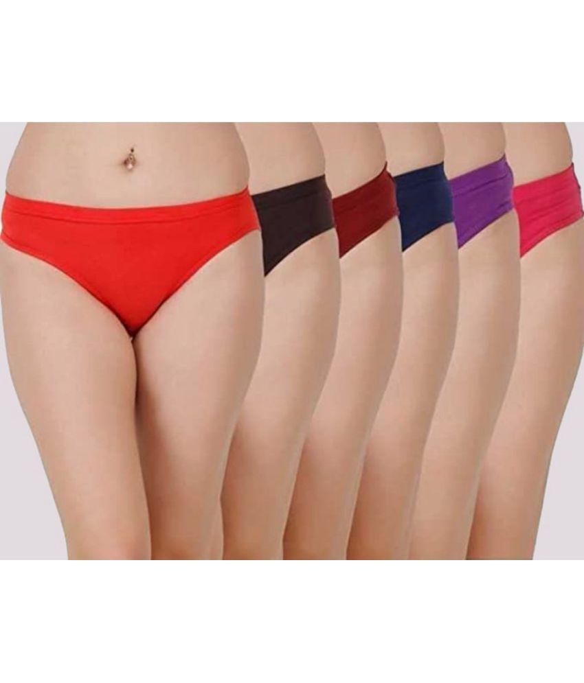     			Inaya Creation Multicolor Cotton Solid Women's Briefs ( Pack of 6 )