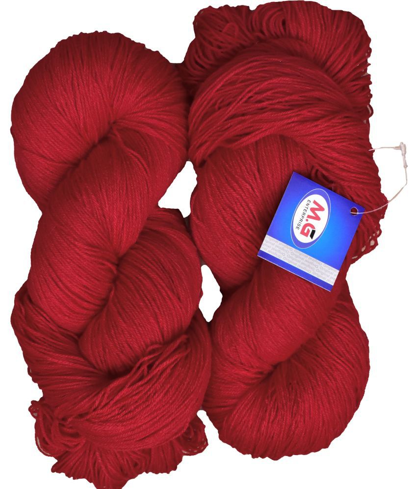     			Knitting Yarn 3 ply Wool, Red 200 gm  Best Used with Knitting Needles, Crochet Needles Wool Yarn for Knitting.