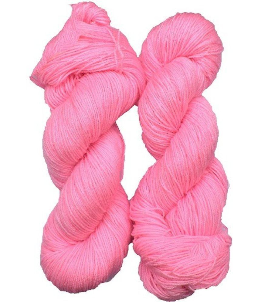     			Knitting Yarn 3 ply Wool, Pink 200 gm Best Used with Knitting Needles, Crochet Needles Wool Yarn for Knitting