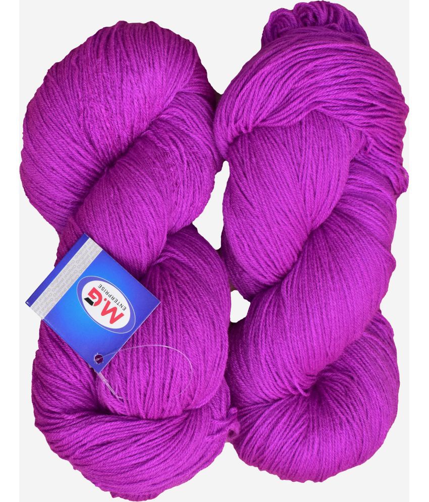     			Knitting Yarn 3 ply Wool, Purple 200 gm  Best Used with Knitting Needles, Crochet Needles Wool Yarn for Knitting.
