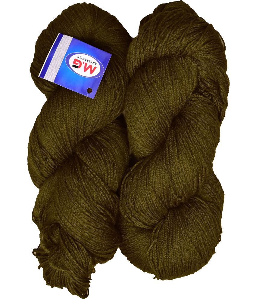     			Knitting Yarn 3 ply Wool, Mehndi 200 gm  Best Used with Knitting Needles, Crochet Needles Wool Yarn for Knitting.