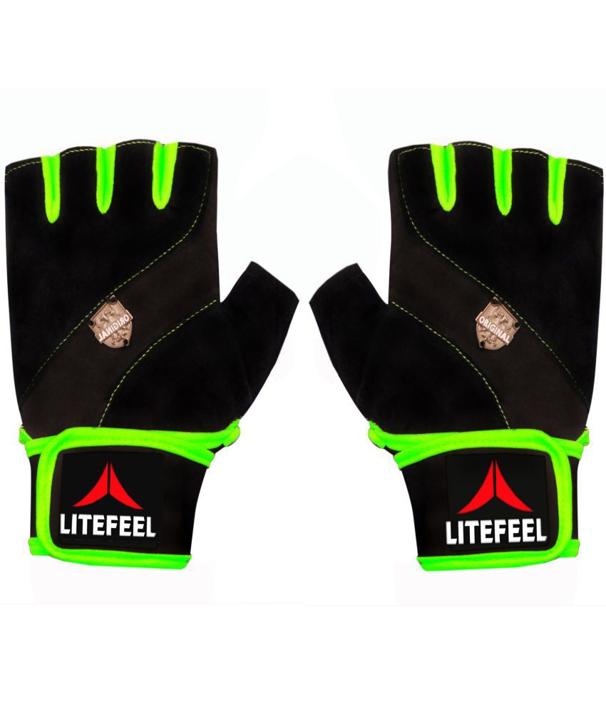     			LITE FEEL Trendy Exercise Unisex Polyester Gym Gloves For Advanced Fitness Training and Workout With Half-Finger Length