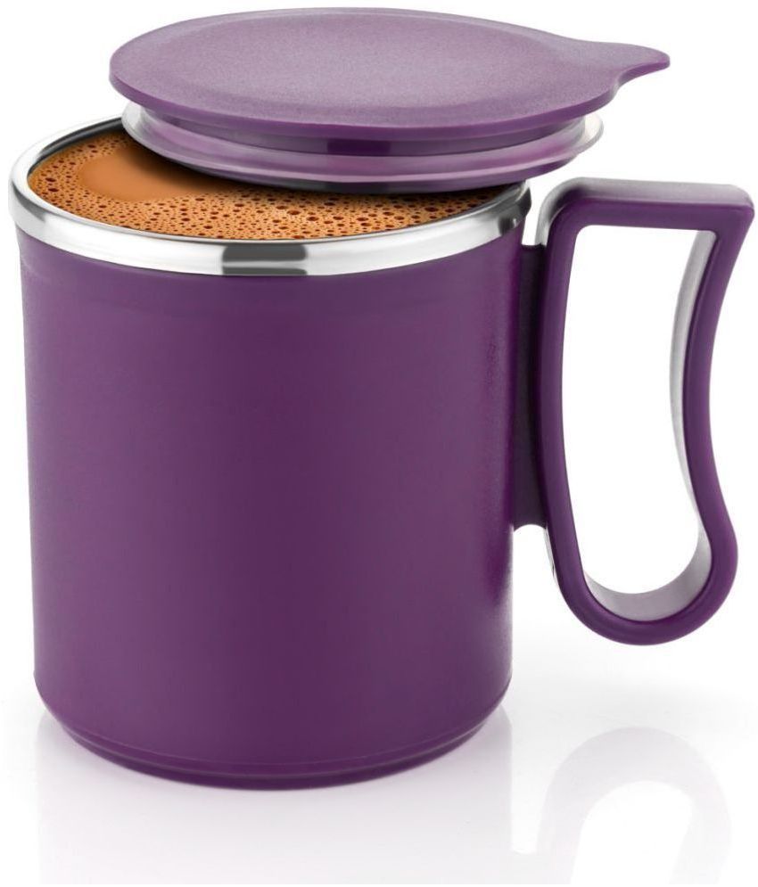     			MAGICSPOON Purple Steel Travel Mug ( Pack of 1 )