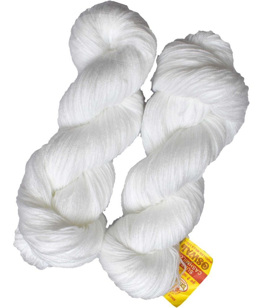     			Represents Oswal  3 Ply Knitting  Yarn Wool,  White 300 gm