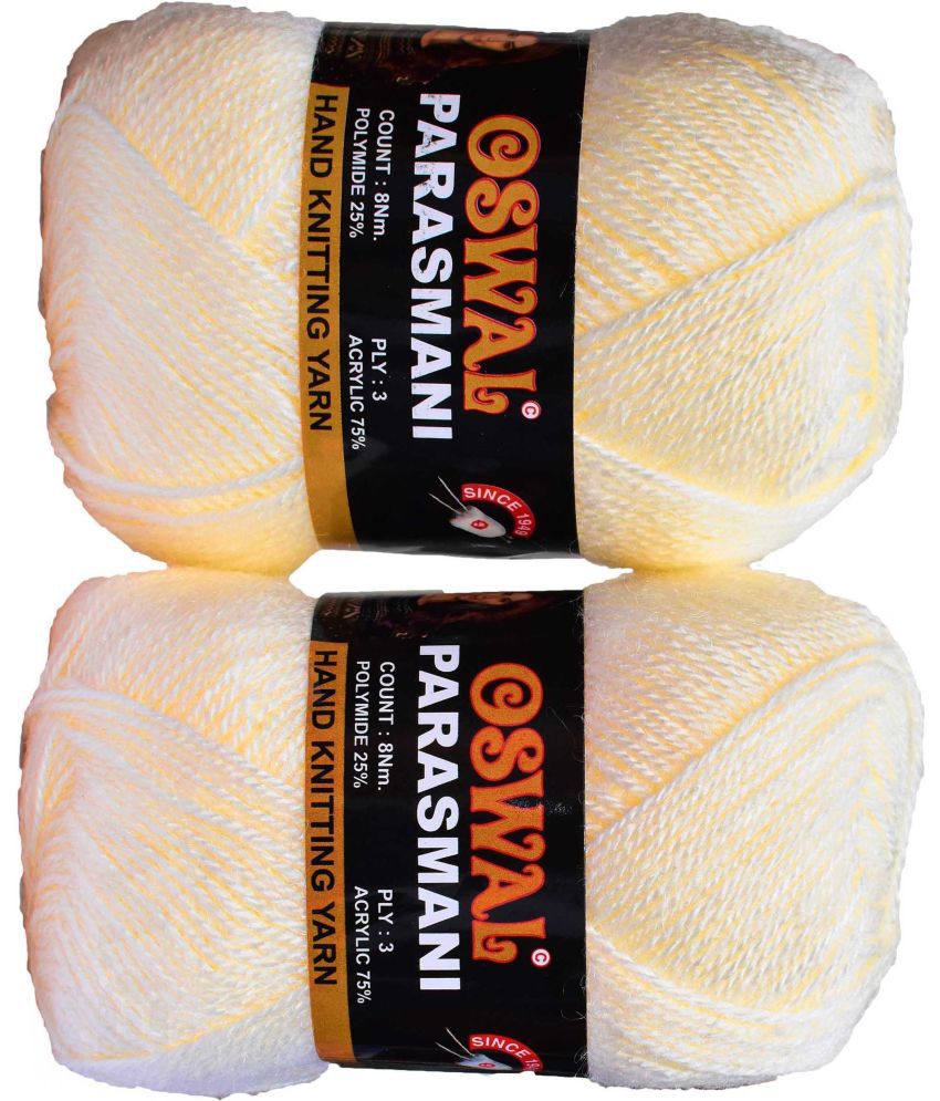     			Represents Oswal 3 Ply Knitting  Yarn Wool,  Cream 300 gm Art-EFI
