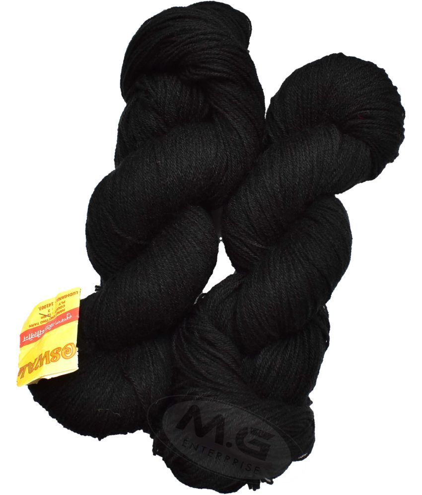     			Represents Oswal  3 Ply Knitting  Yarn Wool,  Black 300 gm ART - AH