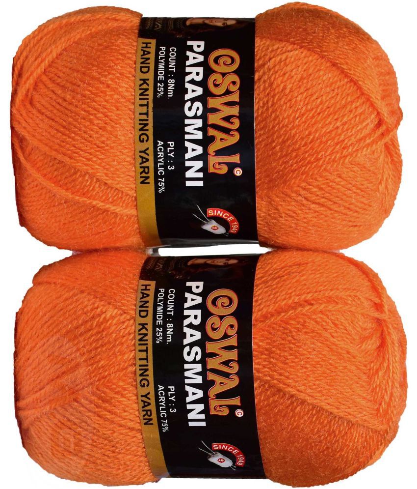     			Represents Oswal 3 Ply Knitting  Yarn Wool,  Orange 300 gm Art-EII