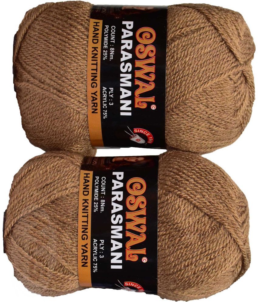     			Represents Oswal 3 Ply Knitting  Yarn Wool,  Brown 300 gm Art-FJG