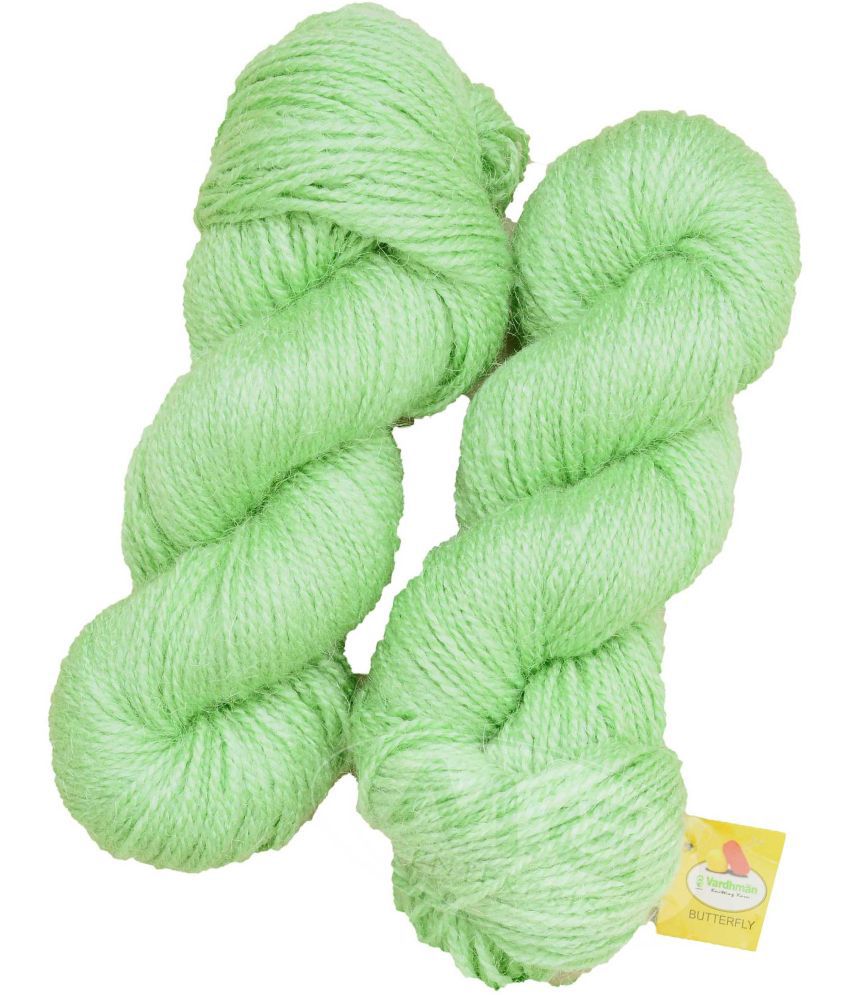     			Vardhman Rabit Excel Apple Green (400 gm)  Wool Hank Hand knitting wool Art-FBC