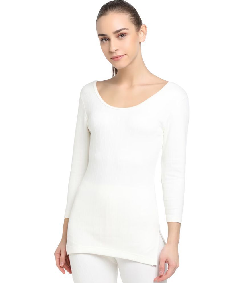     			Dixcy Scott Cotton Blend Thermal Tops - White Pack of 1