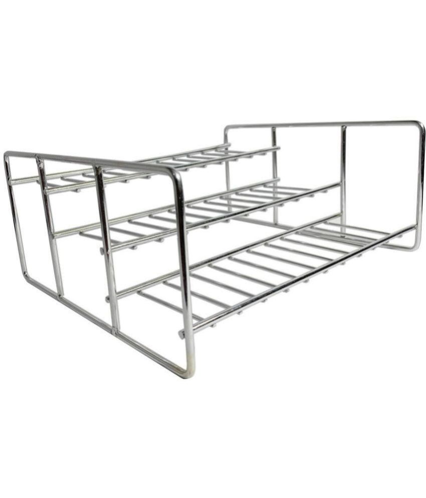     			Greeva Silver Stainless Steel Storage Racks ( Pack of 1 )