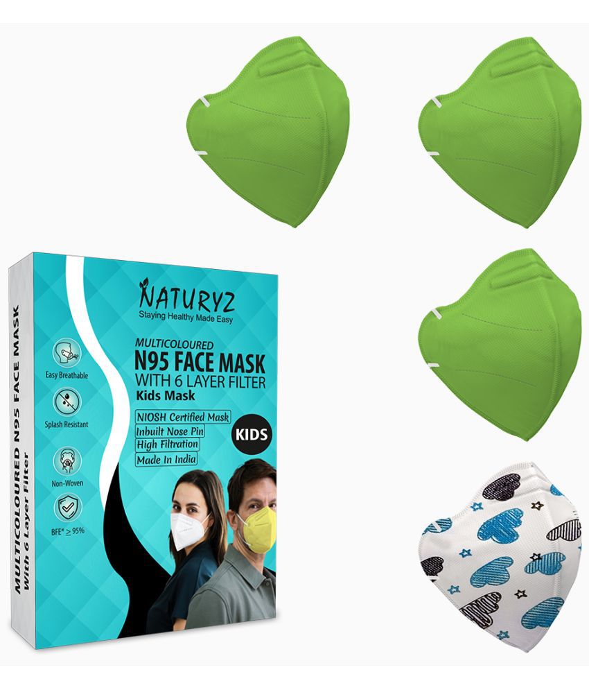     			Naturyz N95 NIOSH Certified N95 Face Mask for Kids With 6 Layer Protection (Pack of 4)