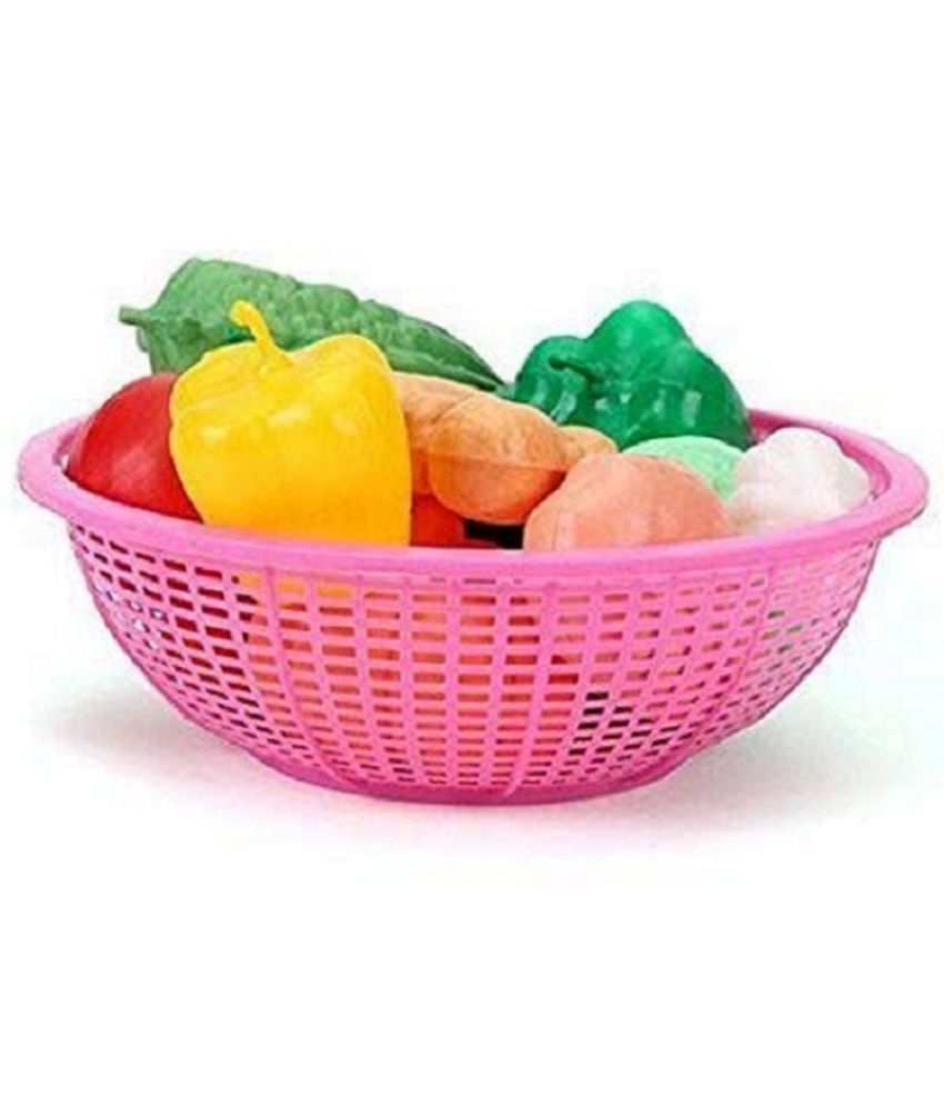     			Ratna's Vegetable Basket Set 12 pcs Plastic Toy Pretend Play Kitchen Food Playset for Kids for Kids (Assorted Vegetables & Colours)