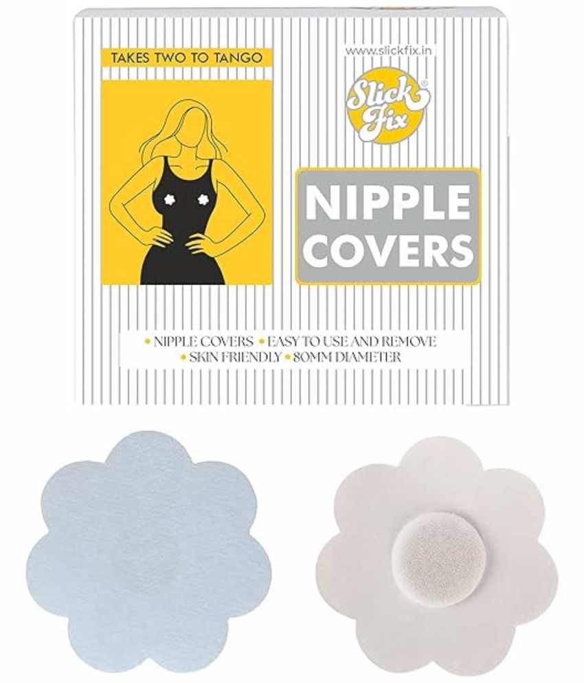     			SLICKFIX Self Adhesive Nipple Covers (White Colour) Pack of 100 Nipple Pasties, Nipple Protectors, Bra-Free Clothing, Disposable, Nipple Stickers, Breast Covers