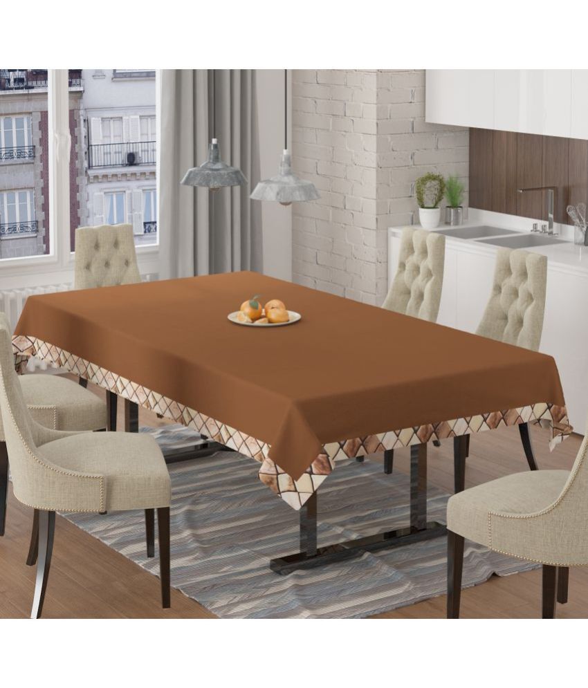     			WISEHOME Solid Velvet 6 Seater Rectangle Table Cover ( 228 x 150 ) cm Pack of 1 Coffee
