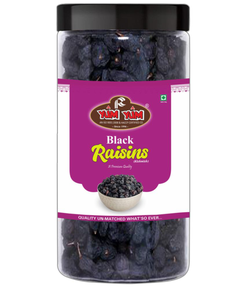     			YUM YUM Premium Dried Black Raisins Kishmish 1kg (Pack of 4 - 250g Jar Each)