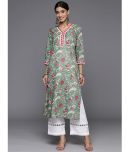 Varanga Cotton Printed Straight Women's Kurti - Green ( Pack of 1 )