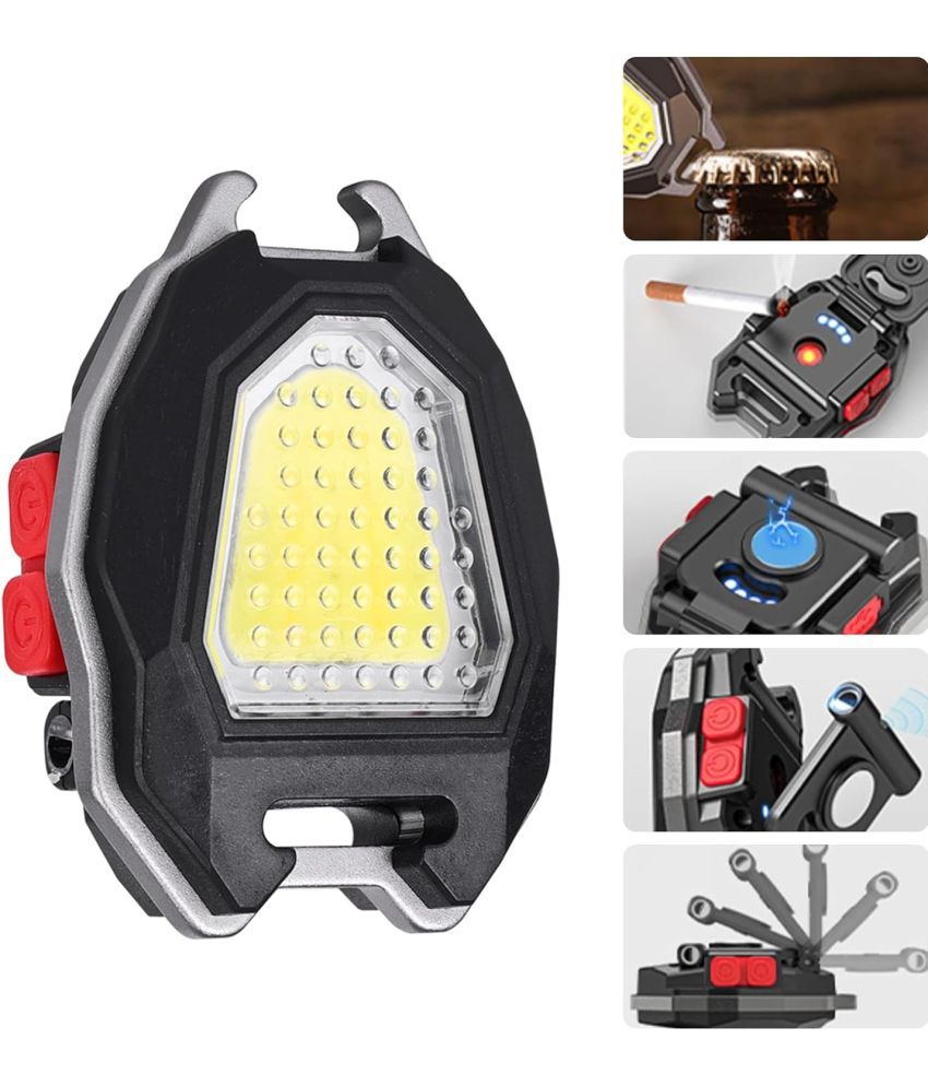     			18 ENTERPRISE Multi-functional Keychain Emergency LED Light: USB Mini Torch Keychain, Rechargeable Waterproof COB Torches with Cigarette Lighter for Camping Repair Emergency Lighting.