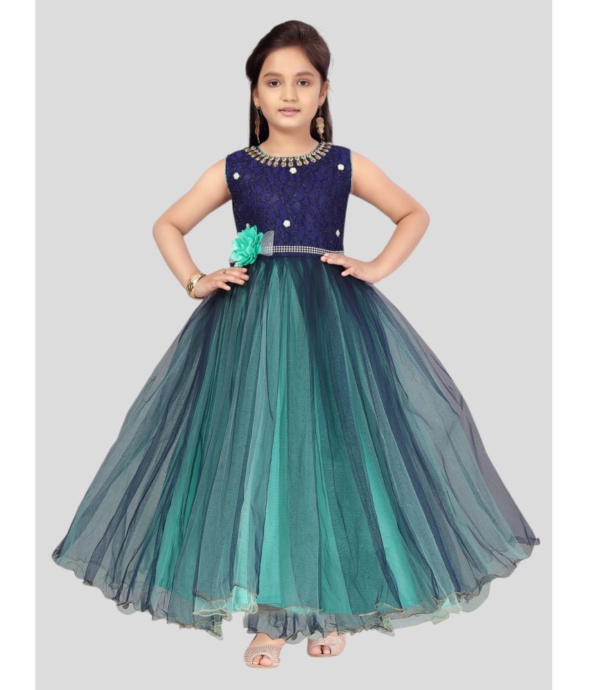     			Aarika Polyester Gown For Girls ( Pack of 1 , Green )