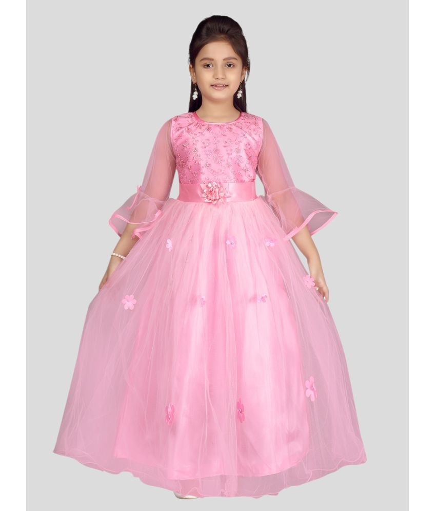     			Aarika Pink Net Girls Gown ( Pack of 1 )