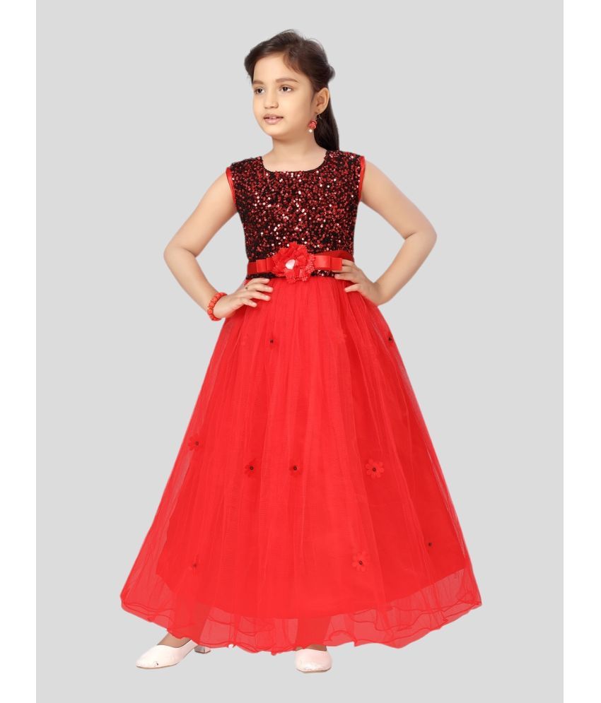     			Aarika Red Nylon Girls Gown ( Pack of 1 )