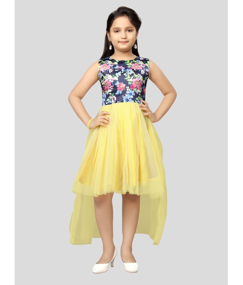     			Aarika Yellow Net Girls Fit And Flare Dress ( Pack of 1 )