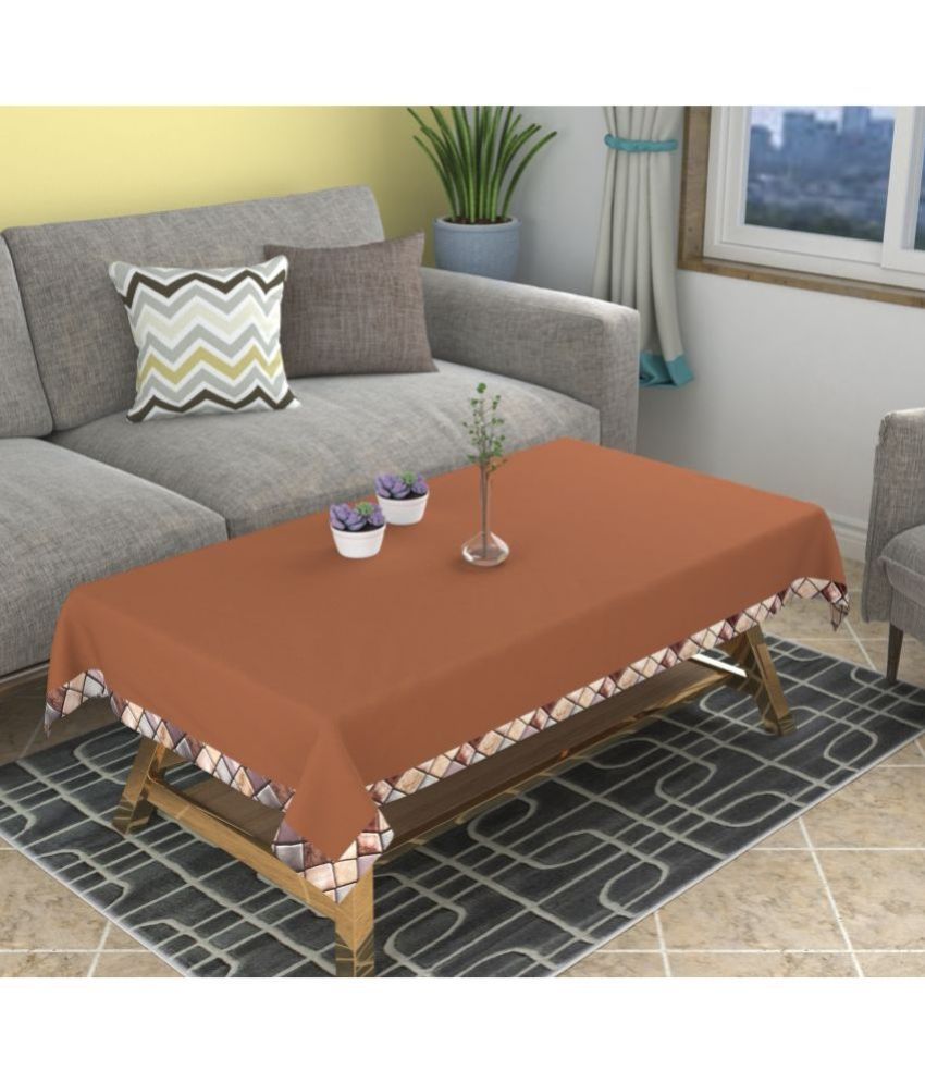     			Bigger Fish Solid Velvet 4 Seater Rectangle Table Cover ( 150 x 100 ) cm Pack of 1 Brown