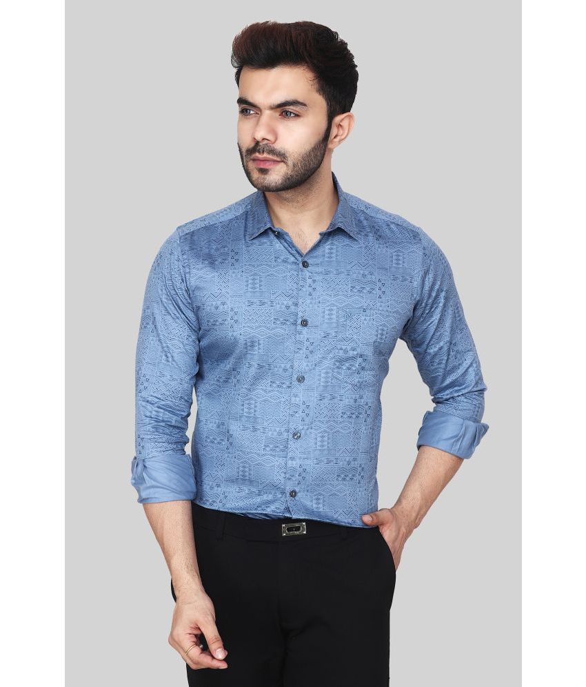     			Comey 100% Cotton Slim Fit Printed Full Sleeves Men's Casual Shirt - Light Blue ( Pack of 1 )